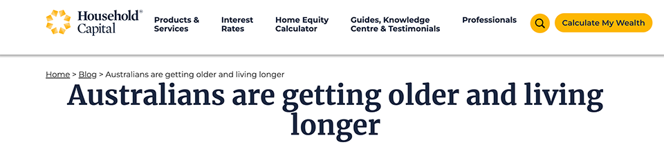 Australians Getting Older and Living Longer