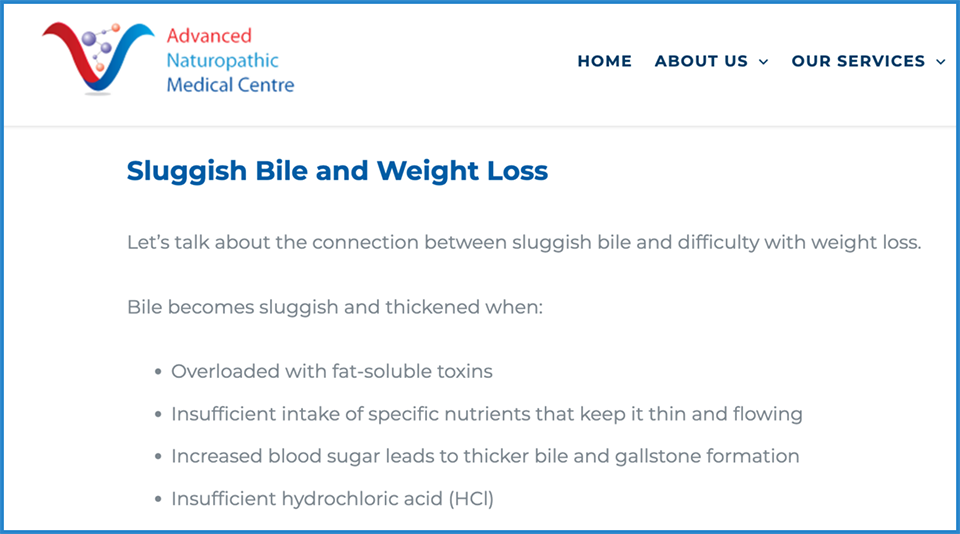 Sluggish Bile and Weight Loss